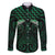 Green Matariki New Zealand Family Matching Short Sleeve Bodycon Dress and Hawaiian Shirt Maori Poutama Galaxy Vibes