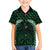 Green Matariki New Zealand Family Matching Short Sleeve Bodycon Dress and Hawaiian Shirt Maori Poutama Galaxy Vibes