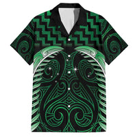 Green Matariki New Zealand Family Matching Tank Maxi Dress and Hawaiian Shirt Maori Poutama Galaxy Vibes