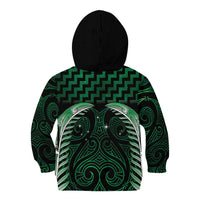 Green Matariki New Zealand Kid Hoodie Maori Poutama Galaxy Vibes