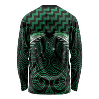 Green Matariki New Zealand Long Sleeve Shirt Maori Poutama Galaxy Vibes