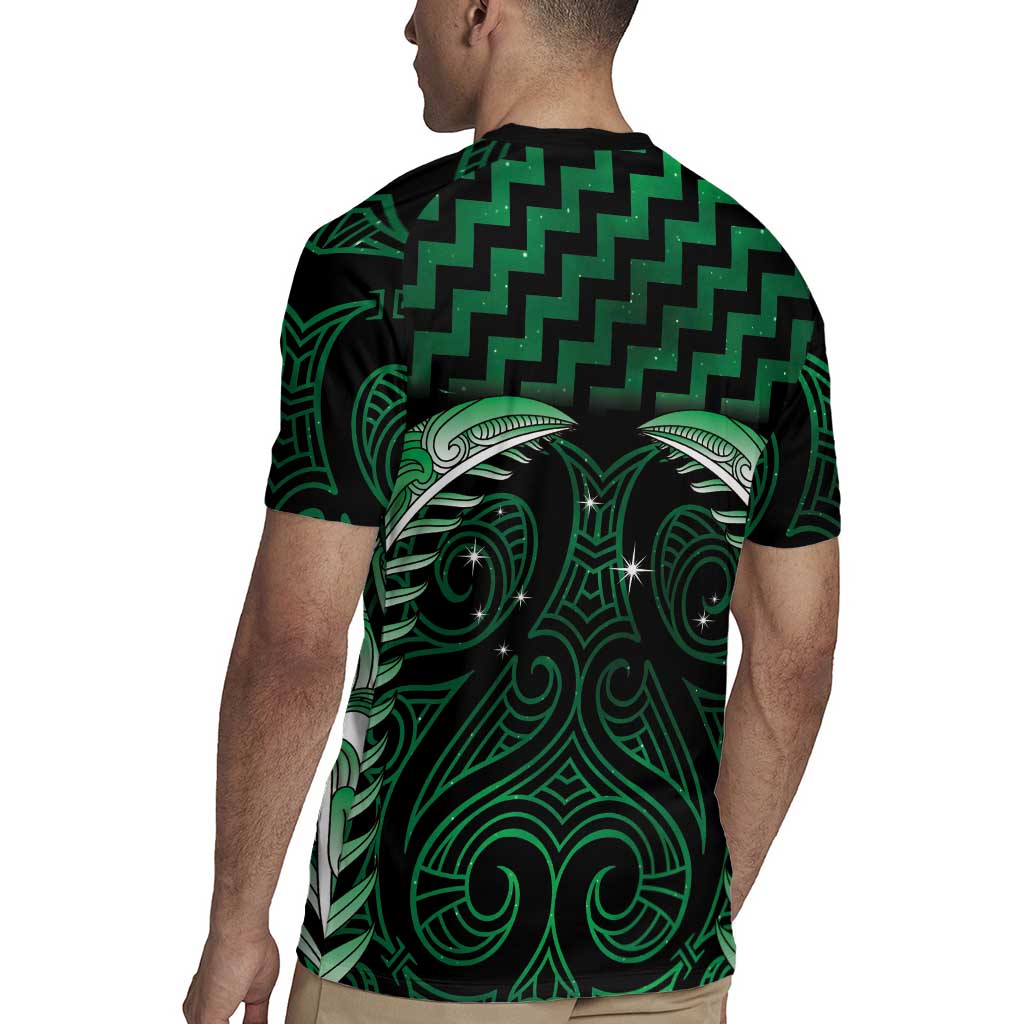 Green Matariki New Zealand Rugby Jersey Maori Poutama Galaxy Vibes