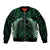 Green Matariki New Zealand Sleeve Zip Bomber Jacket Maori Poutama Galaxy Vibes