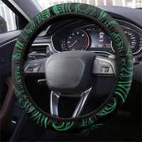 Green Matariki New Zealand Steering Wheel Cover Maori Poutama Galaxy Vibes