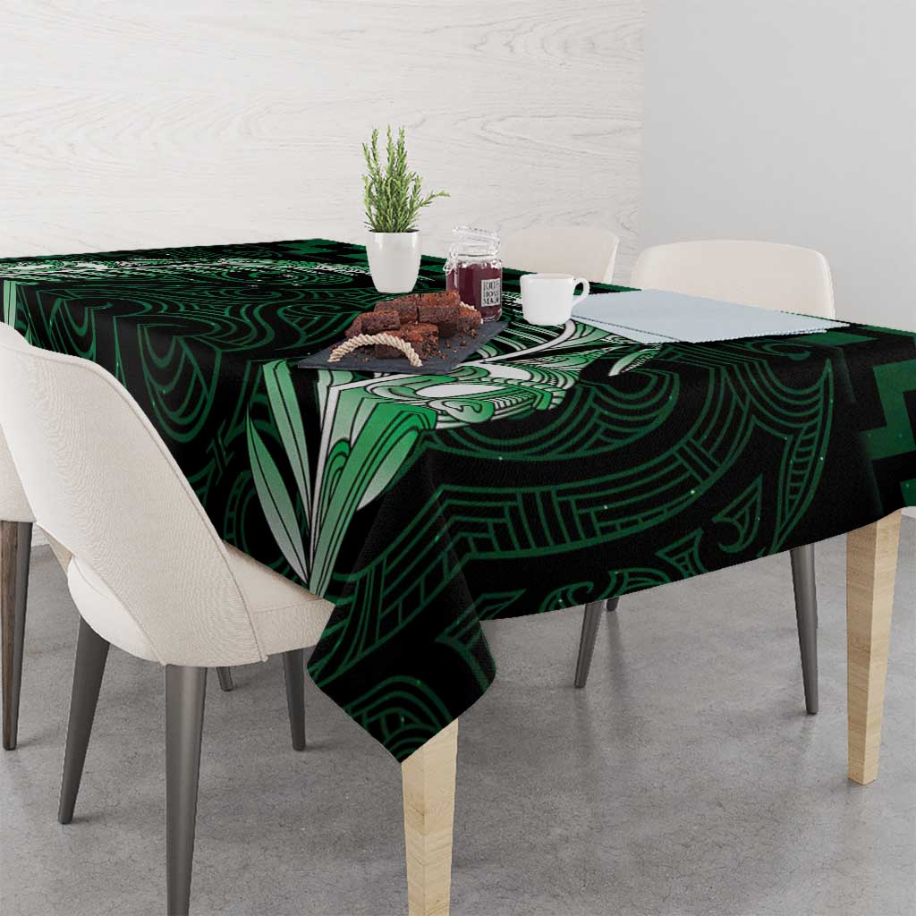 Green Matariki New Zealand Tablecloth Maori Poutama Galaxy Vibes
