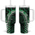 Green Matariki New Zealand Tumbler With Handle Maori Poutama Galaxy Vibes