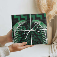 Green Matariki New Zealand Wrapping Paper Maori Poutama Galaxy Vibes - Polynesian Pride