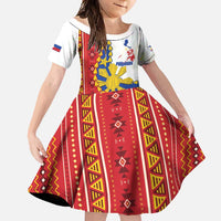 Philippines Independence Day Family Matching Off Shoulder Maxi Dress and Hawaiian Shirt Pilipinas Sun Stars Igorot Pattern