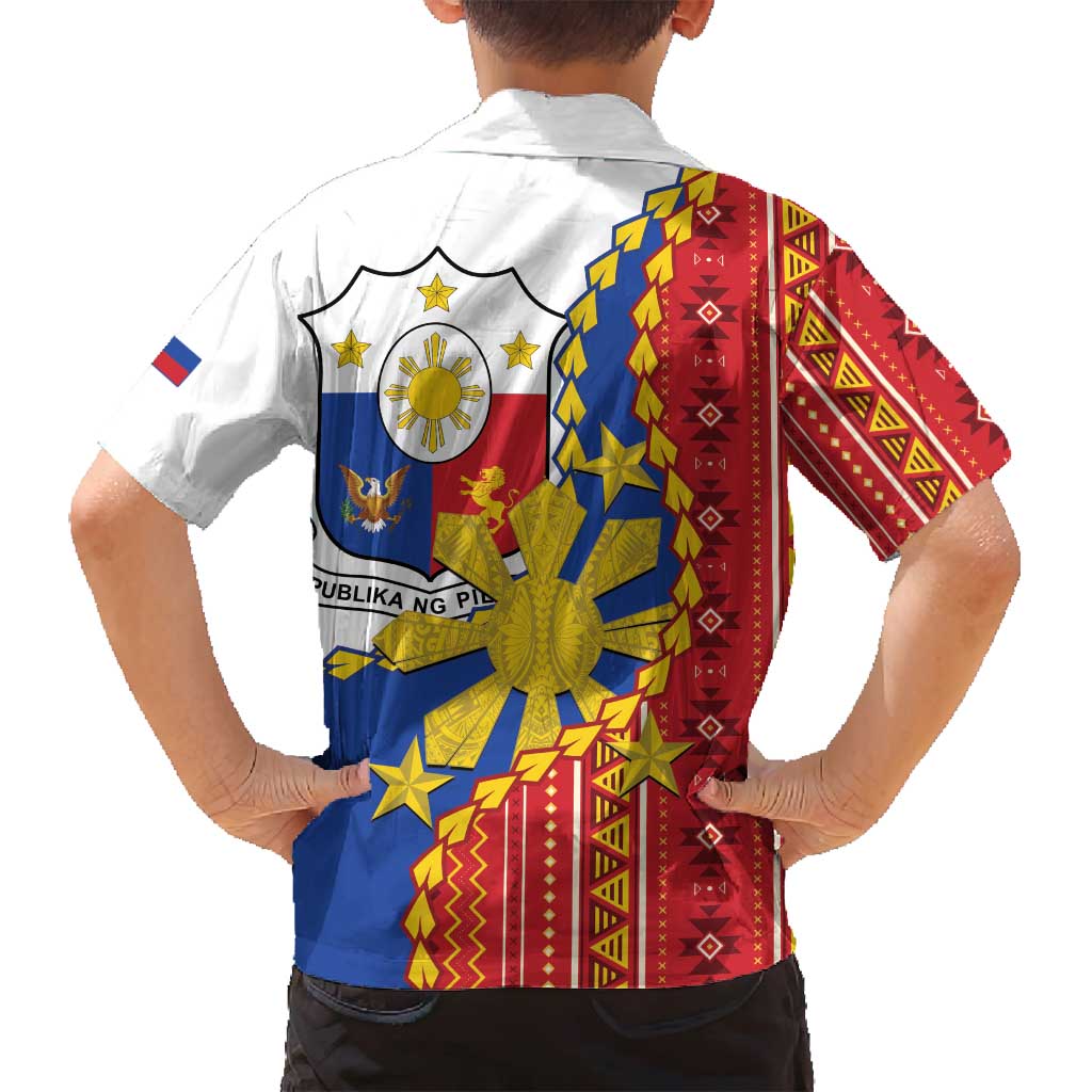 Philippines Independence Day Family Matching Off Shoulder Short Dress and Hawaiian Shirt Pilipinas Sun Stars Igorot Pattern