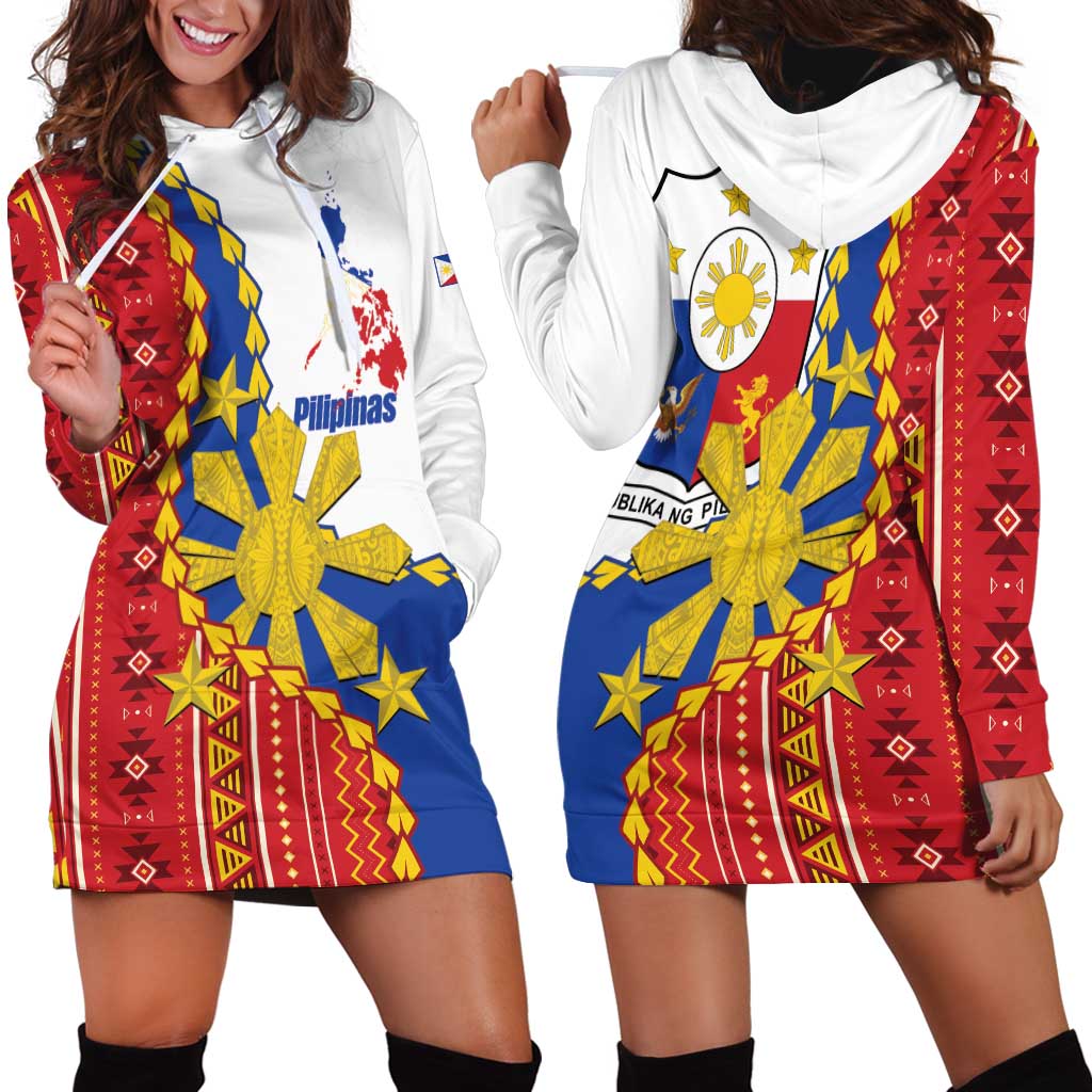 Philippines Independence Day Hoodie Dress Pilipinas Sun Stars Igorot Pattern