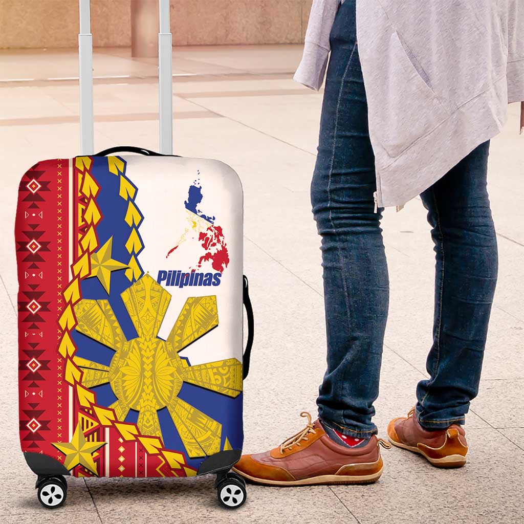 Philippines Independence Day Luggage Cover Pilipinas Sun Stars Igorot Pattern