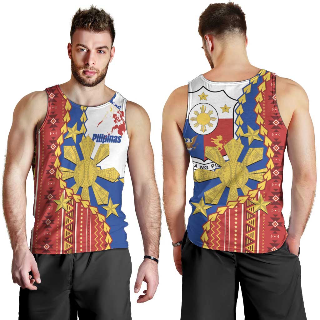 Philippines Independence Day Men Tank Top Pilipinas Sun Stars Igorot Pattern