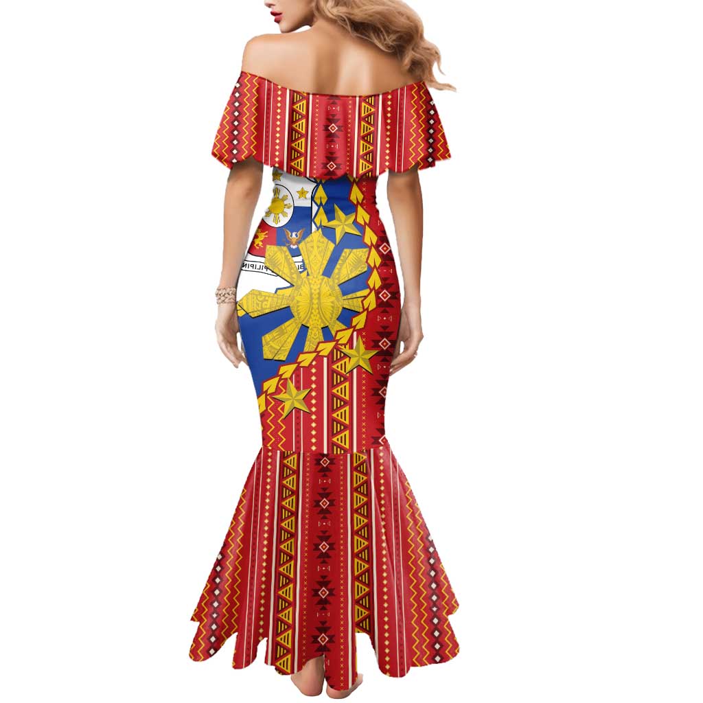 Philippines Independence Day Mermaid Dress Pilipinas Sun Stars Igorot Pattern