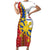 Philippines Independence Day Short Sleeve Bodycon Dress Pilipinas Sun Stars Igorot Pattern