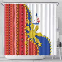 Philippines Independence Day Shower Curtain Pilipinas Sun Stars Igorot Pattern