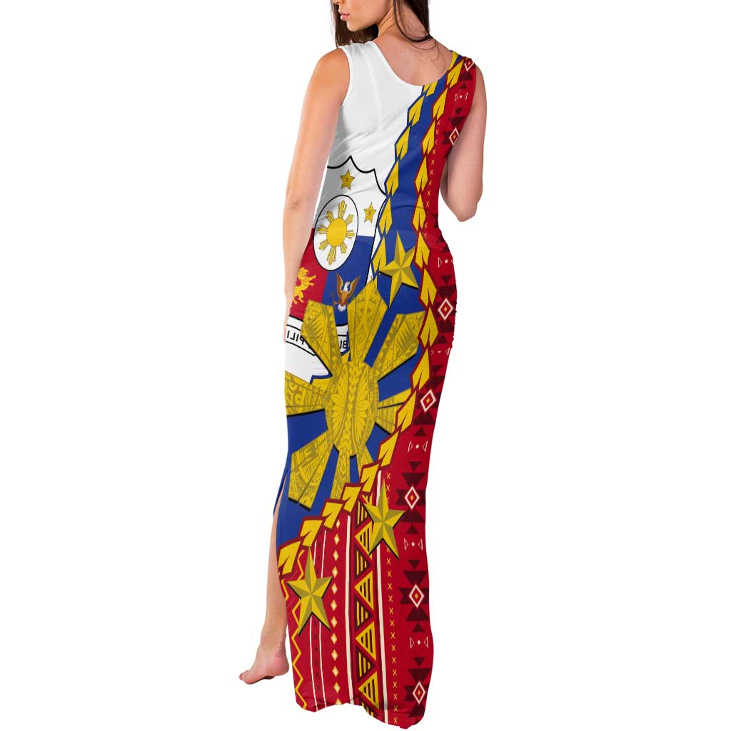 Philippines Independence Day Tank Maxi Dress Pilipinas Sun Stars Igorot Pattern