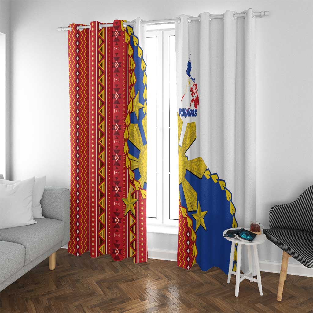 Philippines Independence Day Window Curtain Pilipinas Sun Stars Igorot Pattern