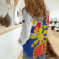 Philippines Independence Day Women Casual Shirt Pilipinas Sun Stars Igorot Pattern