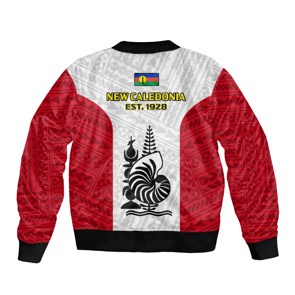 New Caledonia Football Bomber Jacket Polynesian Pattern Sporty Style LT14 - Polynesian Pride