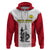 Custom New Caledonia Football Hoodie Polynesian Pattern Sporty Style LT14 Zip Hoodie Red - Polynesian Pride