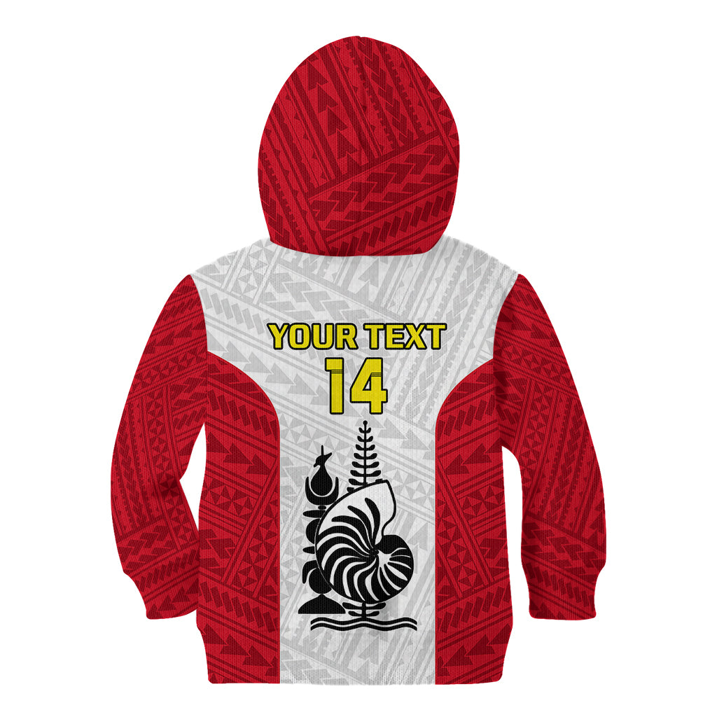 Personalised New Caledonia Football Kid Hoodie Polynesian Pattern Sporty Style LT14 - Polynesian Pride