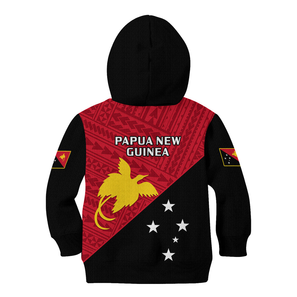 Papua New Guinea Football Kid Hoodie Go PNG Polynesian Pattern Sporty Style LT14 - Polynesian Pride