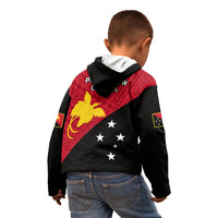 Papua New Guinea Football Kid Hoodie Go PNG Polynesian Pattern Sporty Style LT14 - Polynesian Pride