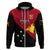 Custom Papua New Guinea Football Hoodie Go PNG Polynesian Pattern Sporty Style LT14 Zip Hoodie Red - Polynesian Pride