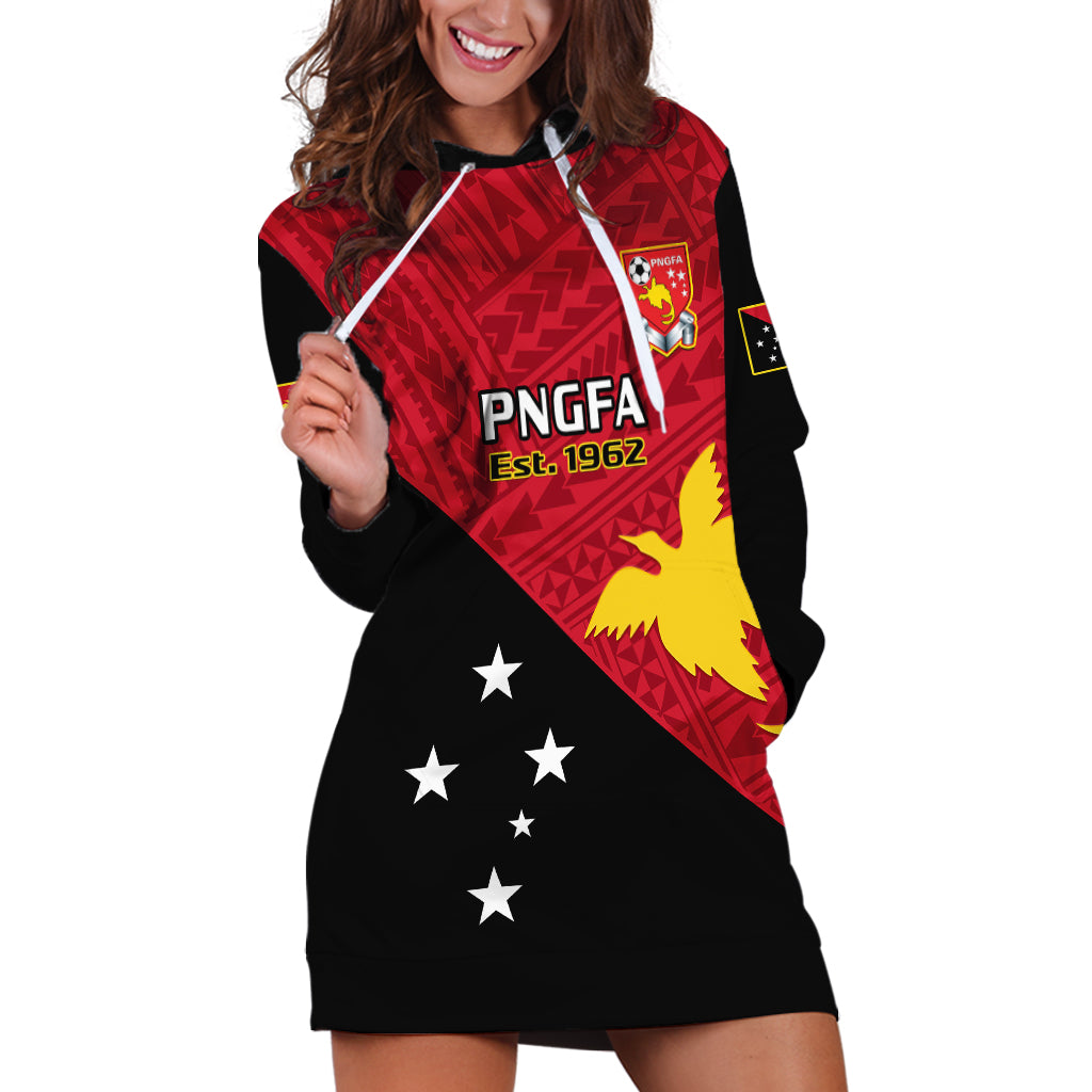 Personalised Papua New Guinea Football Hoodie Dress Go PNG Polynesian Pattern Sporty Style LT14 Red - Polynesian Pride