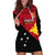 Personalised Papua New Guinea Football Hoodie Dress Go PNG Polynesian Pattern Sporty Style LT14 Red - Polynesian Pride