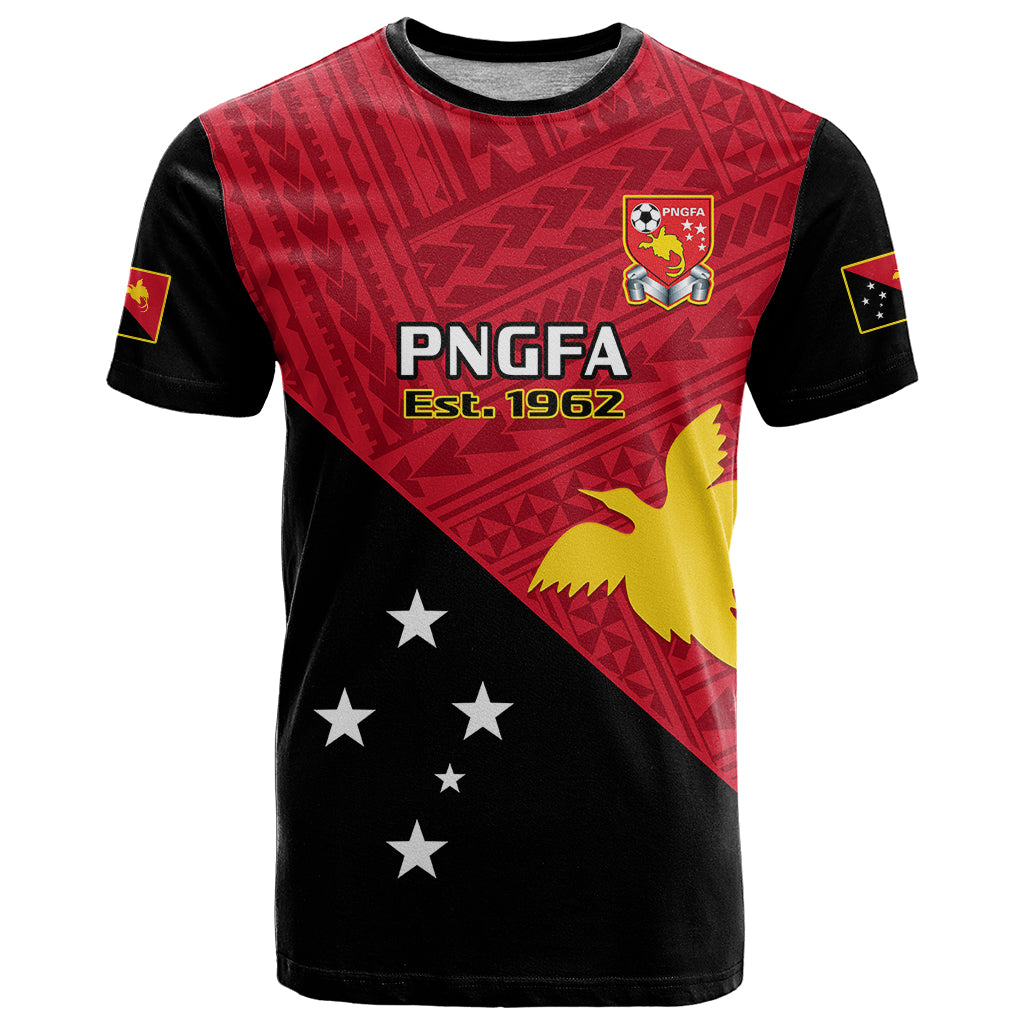 Custom Papua New Guinea Football T Shirt Go PNG Polynesian Pattern Sporty Style LT14 Red - Polynesian Pride