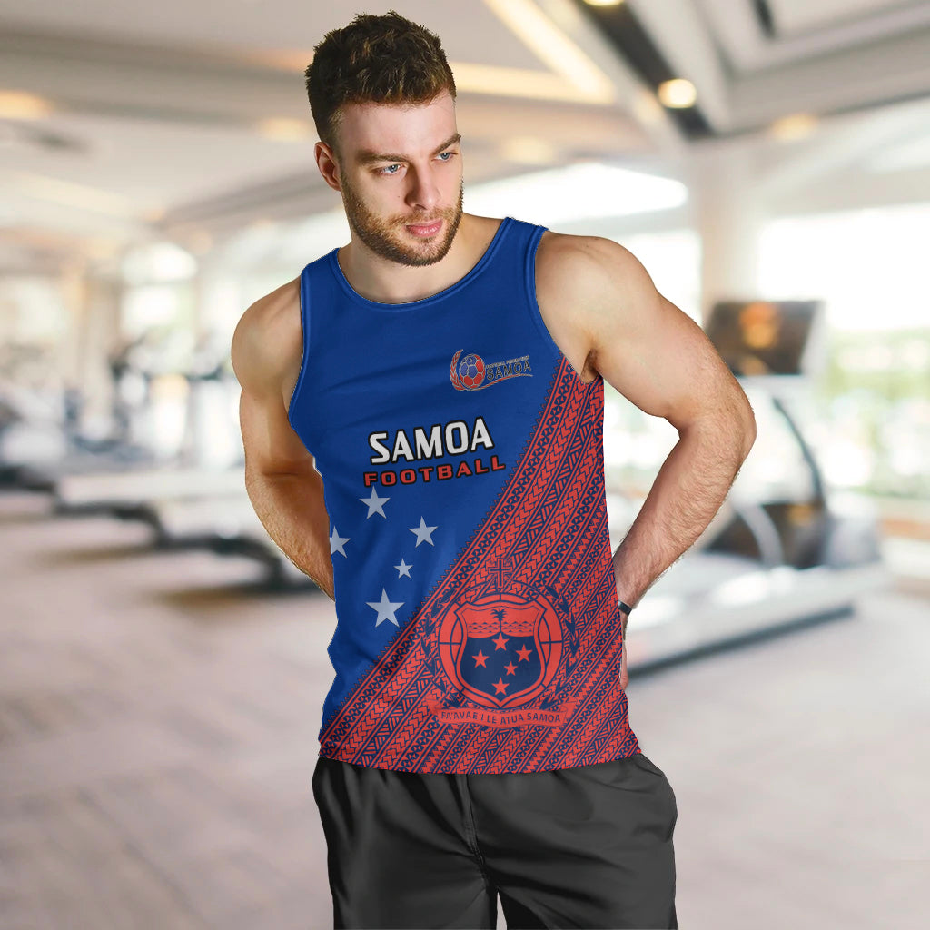 Samoa Football Men Tank Top Samoan Coat Of Arm Polynesian Sporty Style LT14 - Polynesian Pride