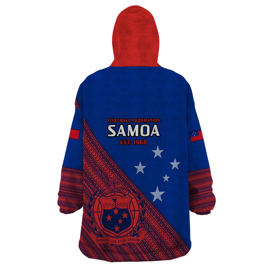Samoa Football Wearable Blanket Hoodie Samoan Coat Of Arm Polynesian Sporty Style LT14 - Polynesian Pride