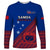 Personalised Samoa Football Long Sleeve Shirt Samoan Coat Of Arm Polynesian Sporty Style LT14 Unisex Blue - Polynesian Pride