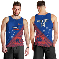 Personalised Samoa Football Men Tank Top Samoan Coat Of Arm Polynesian Sporty Style LT14 - Polynesian Pride