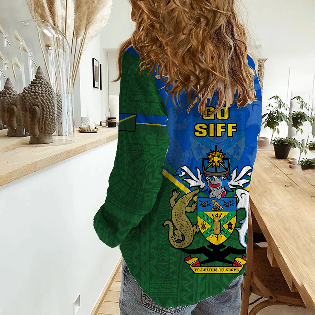 Solomon Islands Football Women Casual Shirt Polynesian Pattern Sporty Style LT14 - Polynesian Pride