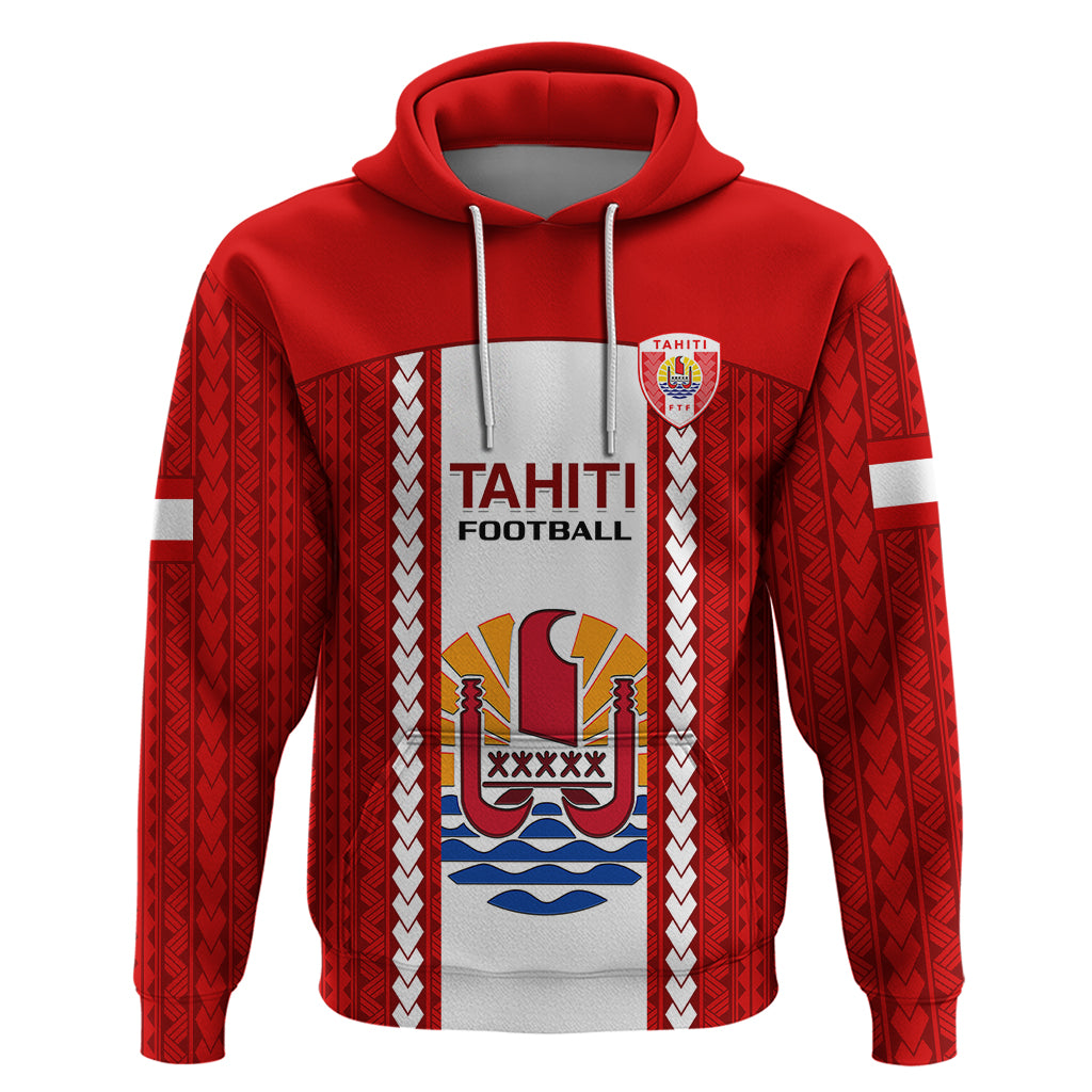 Tahitian Football Hoodie Tahiti Coat of Arm Polynesian Sporty Style LT14 Red - Polynesian Pride