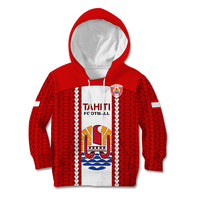 Tahitian Football Kid Hoodie Tahiti Coat Of Arm Polynesian Sporty Style LT14 Hoodie Red - Polynesian Pride