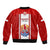 Tahitian Football Sleeve Zip Bomber Jacket Tahiti Coat Of Arm Polynesian Sporty Style LT14 - Polynesian Pride