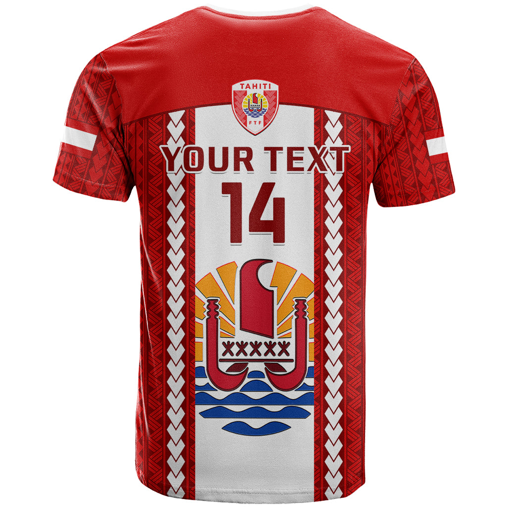 Custom Tahitian Football T Shirt Tahiti Coat Of Arm Polynesian Sporty Style LT14 - Polynesian Pride