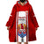 Personalised Tahitian Football Wearable Blanket Hoodie Tahiti Coat Of Arm Polynesian Sporty Style LT14 - Polynesian Pride