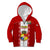 Tonga Football Kid Hoodie Tongan Ngatu Pattern Sporty Style LT14 Zip Hoodie Red - Polynesian Pride