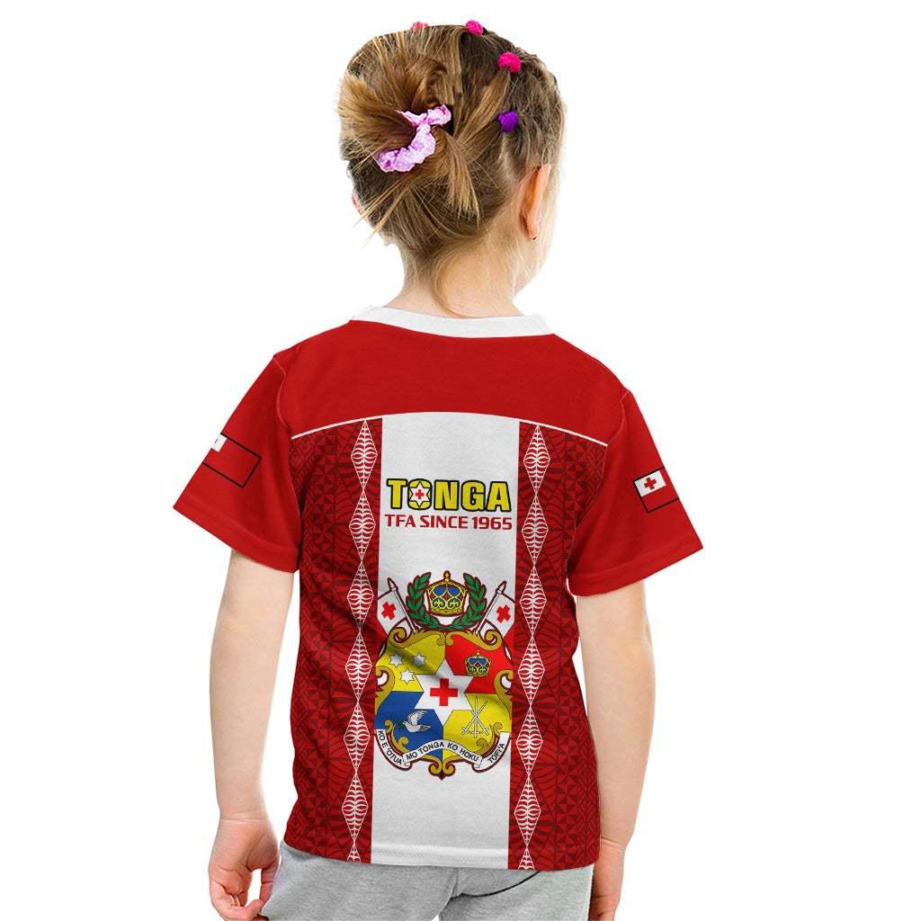 Tonga Football Kid T Shirt Tongan Ngatu Pattern Sporty Style LT14 - Polynesian Pride