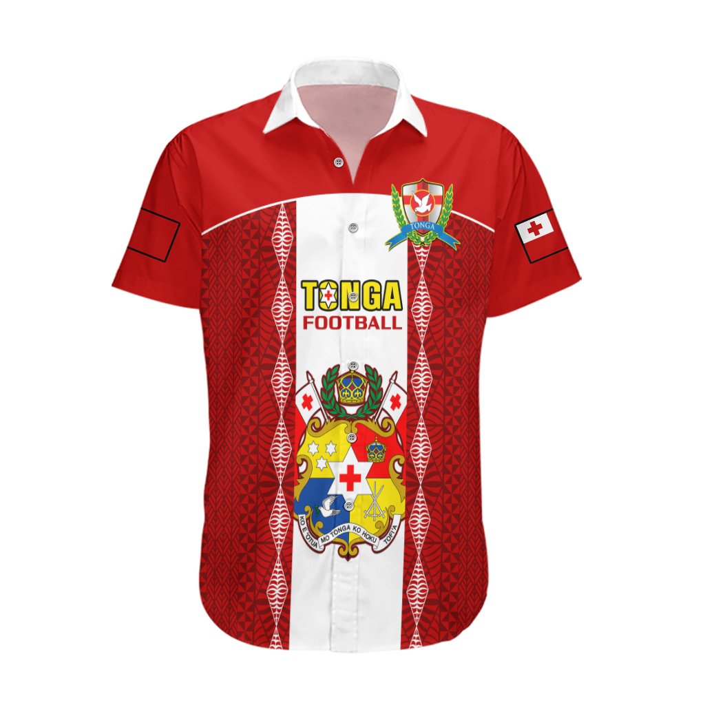 Personalised Tonga Football Hawaiian Shirt Tongan Ngatu Pattern Sporty Style LT14 Red - Polynesian Pride