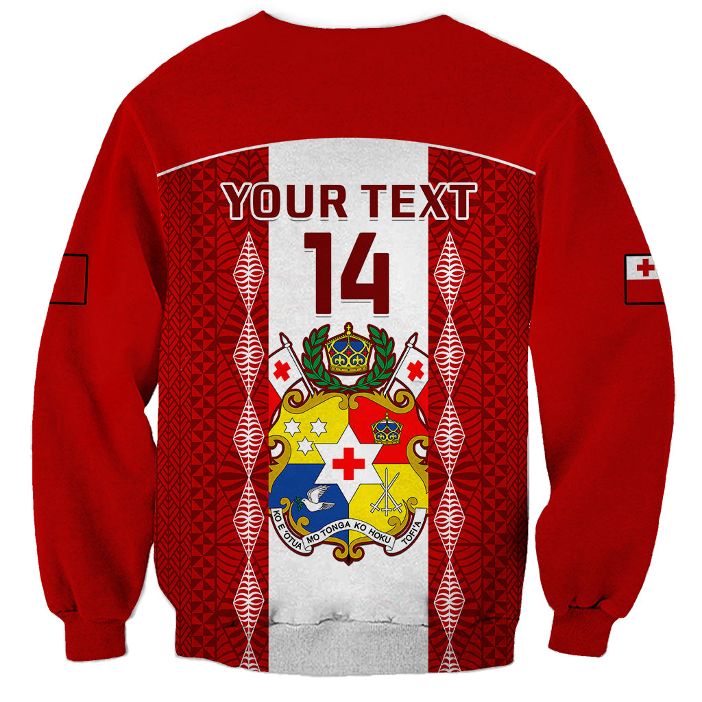 Personalised Tonga Football Sweatshirt Tongan Ngatu Pattern Sporty Style LT14 - Polynesian Pride