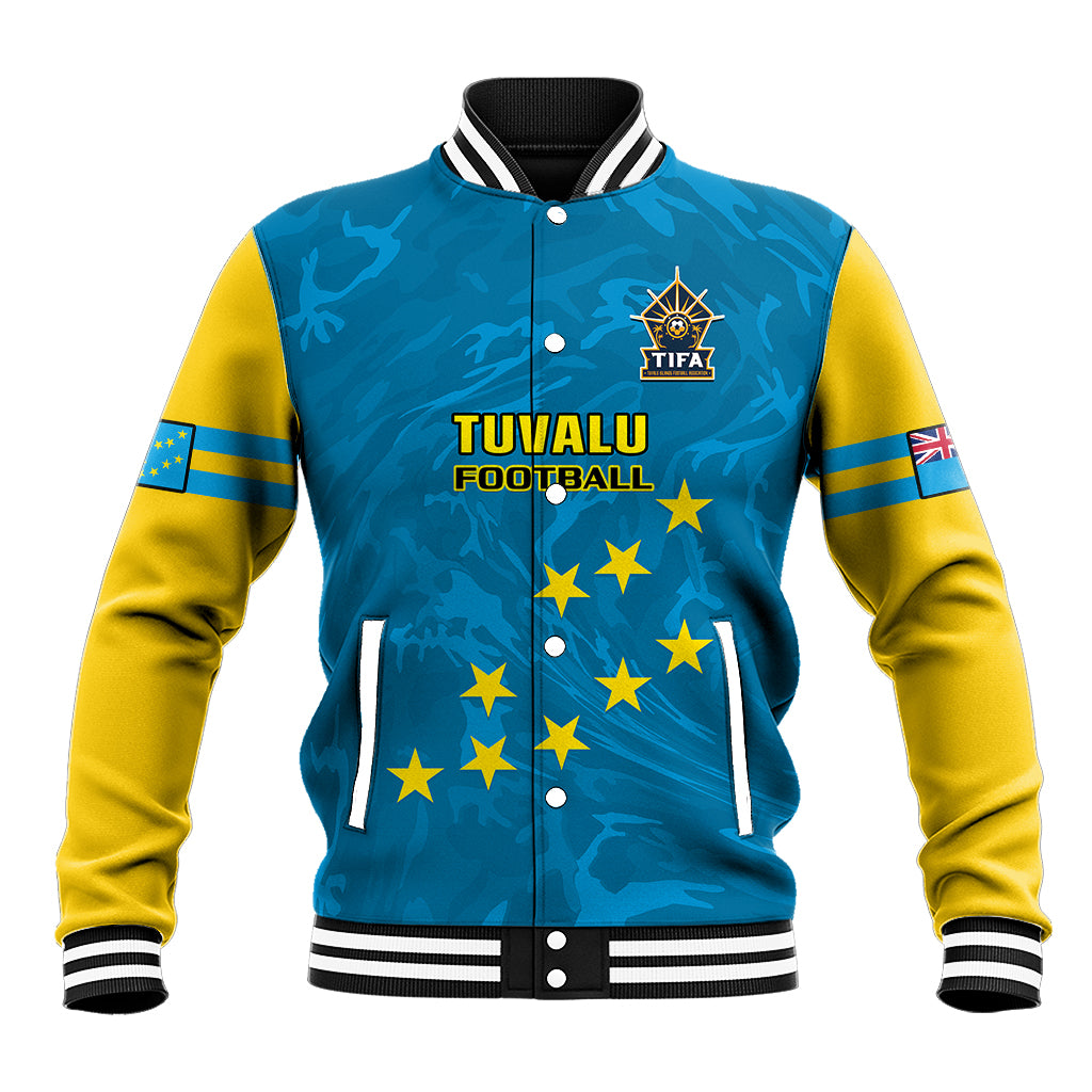 Tuvalu Islands Football Baseball Jacket Polynesian Pattern Sporty Style LT14 Unisex Blue - Polynesian Pride