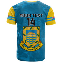 Custom Tuvalu Islands Football T Shirt Polynesian Pattern Sporty Style LT14 - Polynesian Pride