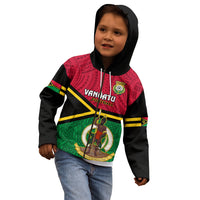 Personalised Vanuatu Football Kid Hoodie Vanuatuan Coat Of Arm Polynesian Flag Style LT14 - Polynesian Pride