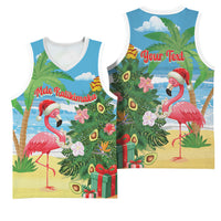 Flamingo Hawaii Summer Christmas Personalized Basketball Jersey Mele Kalikimaka Beachy Vibes