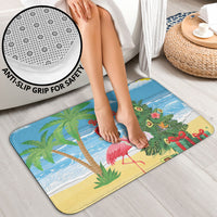 Flamingo Hawaii Summer Christmas Personalized Bathroom Set Mele Kalikimaka Beachy Vibes